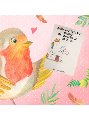 Mr. & Mrs. Panda babykarte Einhorn Näherin Design mit Spruch in Weiß