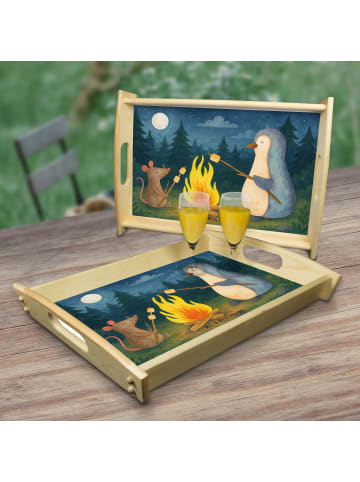 Mr. & Mrs. Panda Tablett Pinguin Lagerfeuer Design ohne Spruch in Weiß