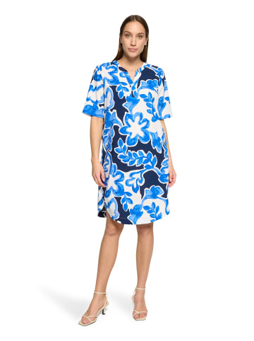BETTY & CO Hemdblusenkleid mit Print in Weiß/Dunkelblau
