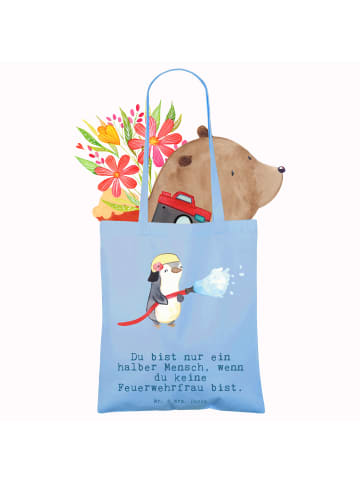 Mr. & Mrs. Panda Beutel Feuerwehrfrau Herz mit Spruch in Sky Blue