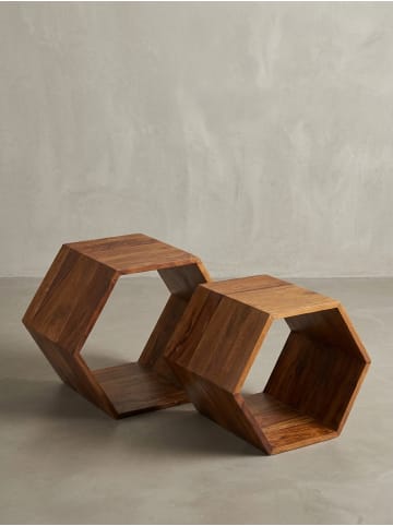 KADIMA DESIGN Beistelltisch 2er-Set | Sheesham, Massivholz