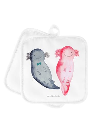 Mr. & Mrs. Panda Topflappen Axolotl Freundin ohne Spruch in Weiß