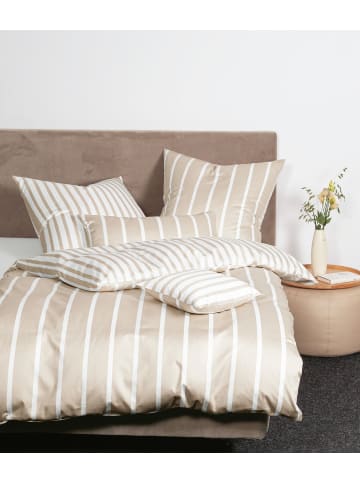 Janine Baumwoll Bettwäsche Modernclassic Streifenlook in naturell