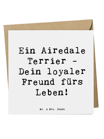 Mr. & Mrs. Panda Deluxe Karte Spruch Airedale Terrier mit Spruch in Weiß