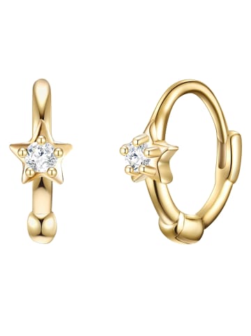 Glanzstücke München Creolen Stern Sterling Silber Zirkonia in gelbgold