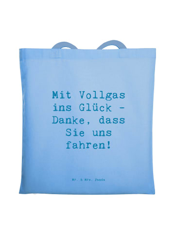 Mr. & Mrs. Panda Umhängetasche Spruch Chauffeur Glück mit Spruch in Sky Blue
