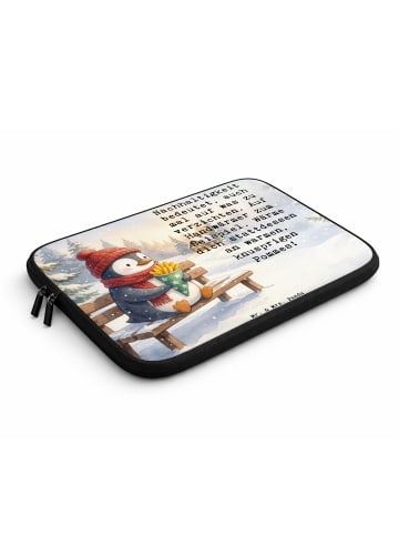 Mr. & Mrs. Panda Notebooktasche Pinguin Winter Pommes Design mit... in Weiß