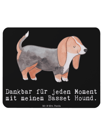 Mr. & Mrs. Panda Mauspad Basset Hound Moment mit Spruch in Schwarz