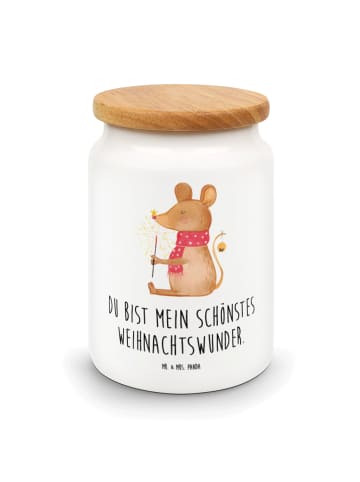 Mr. & Mrs. Panda Teedose Maus Weihnachten mit Spruch in Weiß