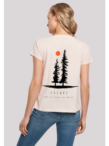 F4NT4STIC Ladies Box Tee Escape Discover the World Pinetree in pink