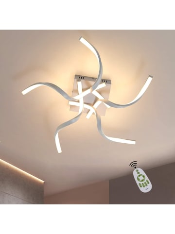 ZMH Deckenleuchte LED in Weiß Dimmbar 48W Wellenförmig Modern Flurlampe L 65CM