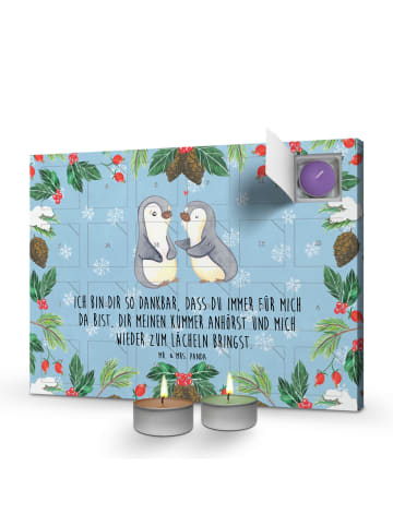 Mr. & Mrs. Panda Duftkerzen Adventskalender Pinguine trösten mit... in Blau Pastell