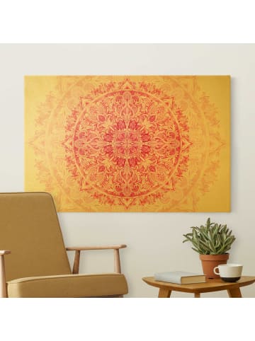 WALLART Leinwandbild Gold - Mandala Aquarell Ornament pink in Pink