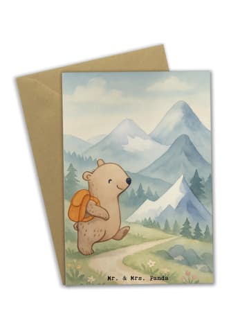 Mr. & Mrs. Panda babykarte Bär Bergsteigen Design ohne Spruch in Weiß
