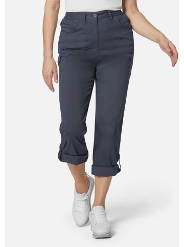 GOLDNER Kurzgröße: Outdoorhose mit Teildehnbund in marine