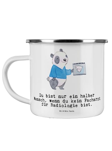 Mr. & Mrs. Panda Camping Emaille Tasse Facharzt für Radiologie H... in Weiß