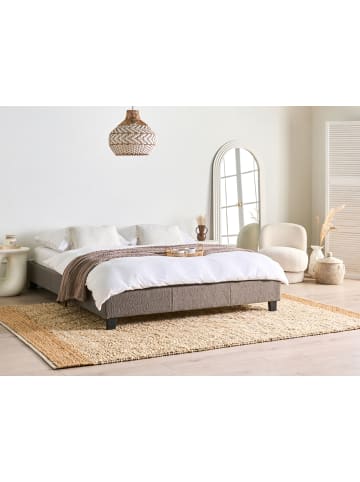 Beliani 2-tlg Doppelbett ROANNE in Beige/Braun
