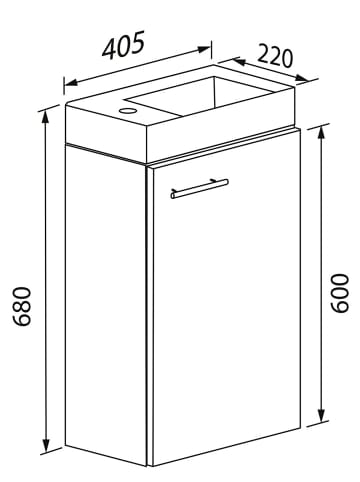 ebuy24 Waschbeckenunterschrank Slito Eiche 41 x 22 cm