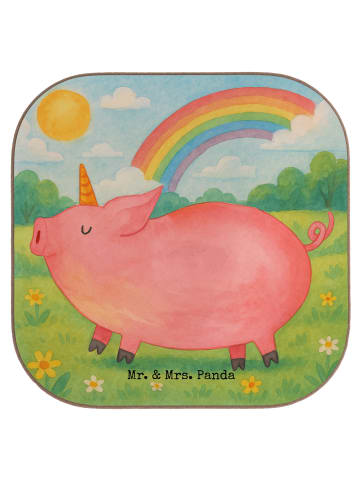Mr. & Mrs. Panda Flaschenuntersetzer Einhorn Schwein Design ohne... in Weiß