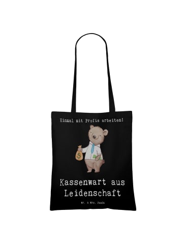 Mr. & Mrs. Panda Stoffbeutel Kassenwart Leidenschaft mit Spruch in Schwarz