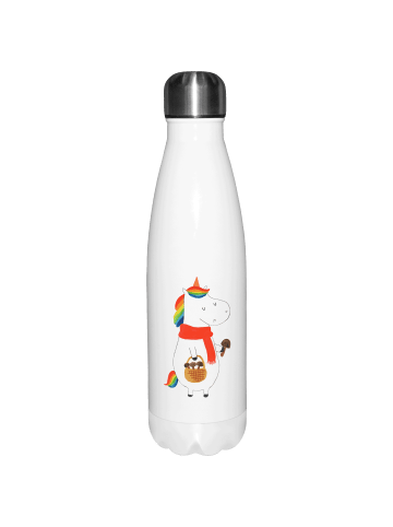 Mr. & Mrs. Panda edelstahl wasserflasche Einhorn Pilz ohne Spruch in Weiß