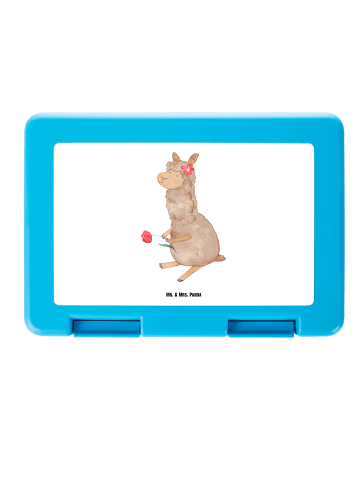 Mr. & Mrs. Panda Brotbox Alpaka Blume ohne Spruch in Weiß