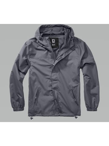 Brandit Jacke "Summer Windbreaker Frontzip" in Grau