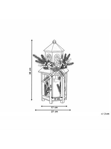 Beliani Dekobeleuchtung SAVIVESI in Weiß/Grün/Rot - (W) 27 x (H) 38 x (L) 17 cm