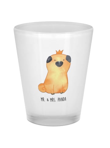 Mr. & Mrs. Panda Schnapsglas Mops Krone ohne Spruch in Transparent