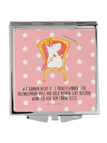 Mr. & Mrs. Panda Handtaschenspiegel quadratisch Einhorn Prinzess... in Rot Pastell