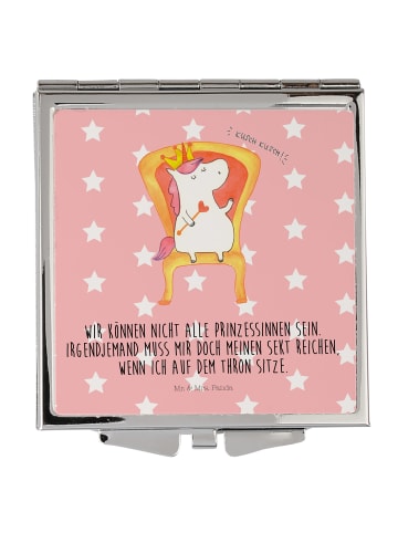 Mr. & Mrs. Panda Schminkspiegel Einhorn Prinzessin mit Spruch in Rot Pastell