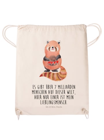 Mr. & Mrs. Panda Baumwolltasche Roter Panda mit Spruch in Creme