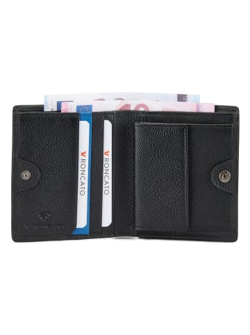 Roncato Trial DLX Geldbörse RFID Schutz Leder 9 cm in nero