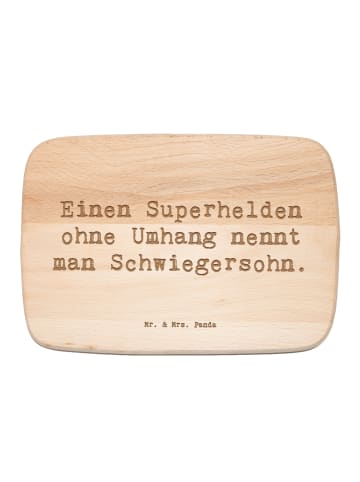 Mr. & Mrs. Panda Servierbrett Spruch Held Schwiegersohn mit Spruch in Transparent
