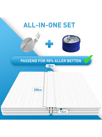 Flip Matratzenbrücke mit Gurt  Weiß