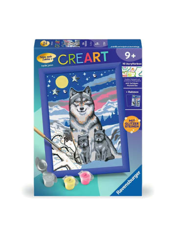 Ravensburger Malprodukte CreArt, Malen nach Zahlen Kinder - Süße Wolfsfamilie Malen nach Zahlen Kinder Ab 9 Jahre in bunt