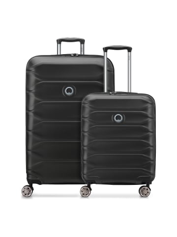 Delsey Meteor 4-Rollen Kofferset S+L mit Dehnfalte deep black