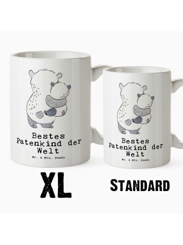 Mr. & Mrs. Panda Jumbo Tasse Panda Bestes Patenkind der Welt mit... in Weiß