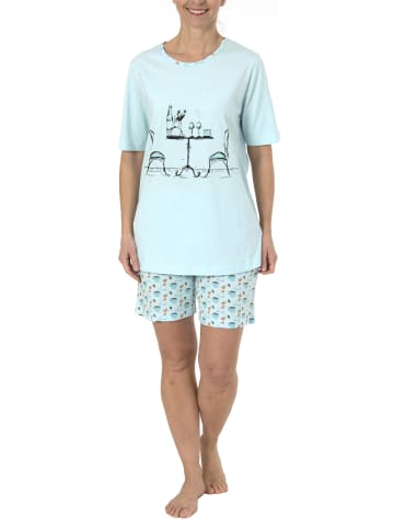 NORMANN Shorty Pyjama kurzarm - 54498 in hellblau