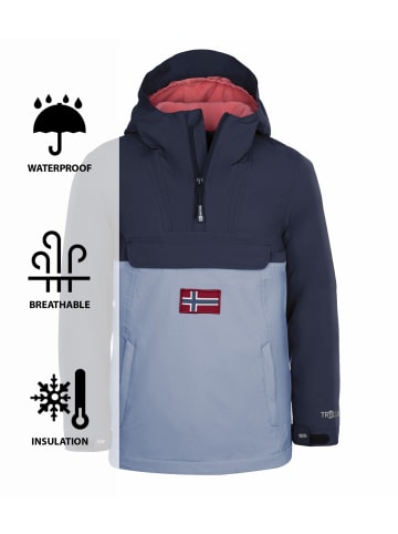 Trollkids Mädchen Anorak "Kirkenes" in Marine/Staub-Blau/Antikrosa