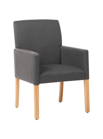 Beliani Esszimmerstuhl ROCKEFELLER in Grau/Braun - (W) 58 x (H) 89 x (L) 60 cm