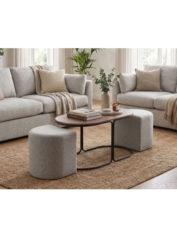 Feldmann-Wohnen Couchtisch Pampa Nussbaum / schwarz / aschgrau 88 / 43 / 49cm