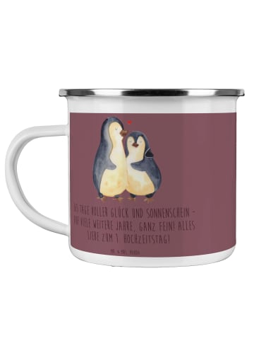 Mr. & Mrs. Panda Camping Emaille Tasse 1. Hochzeitstag Papierhoc... in Kaffa Coffee