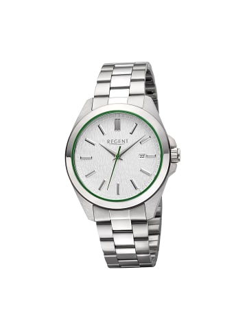 Regent Armbanduhr-Analog silber groß (ca. 41mm) Regent Metallarmband