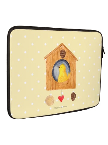 Mr. & Mrs. Panda Notebook Tasche Vogel Haus ohne Spruch in Gelb Pastell