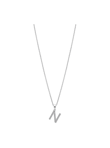 LOTUS silver Buchstabe N Halskette 925 Sterling Silber ca. 42cm silber, weiß