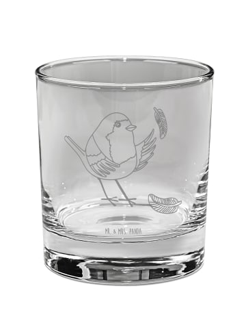 Mr. & Mrs. Panda Gin Glas Rotkehlchen Federn ohne Spruch in Transparent