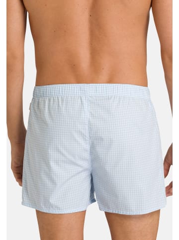 Hanro Boxershorts Fancy Woven in Weiß / blau
