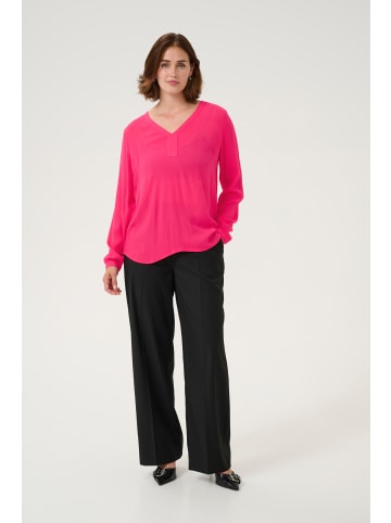 Kaffe Langarm-Bluse Amber in Raspberry