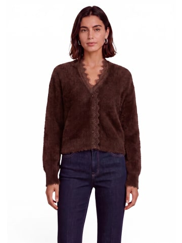 Zero  Strick-Cardigan mit Spitze in Chocolate Plum